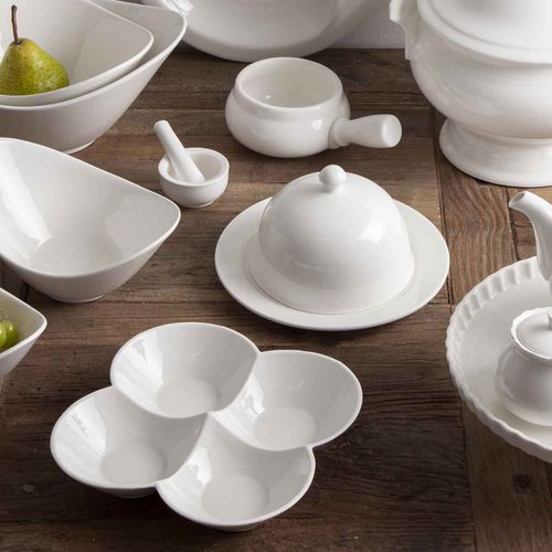 Quesera redonda porcelana