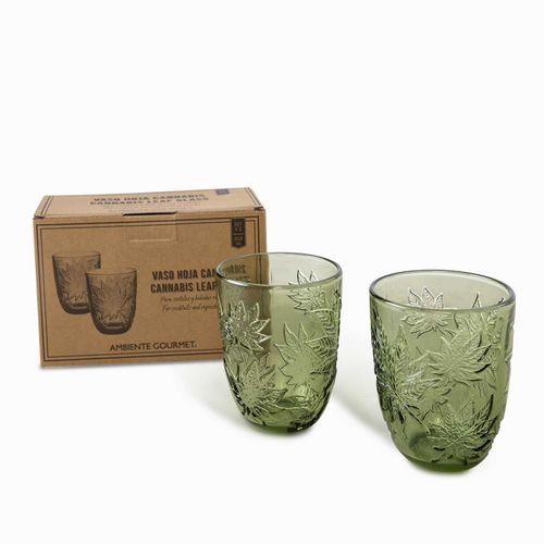 Vaso hoja cannabis setx2