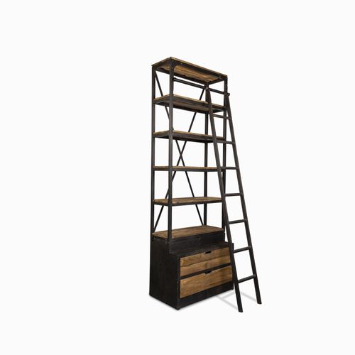 Biblioteca con escalera