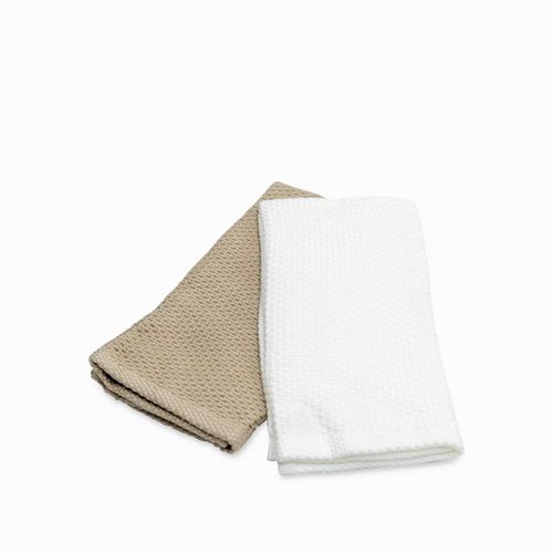 Toallas de cocina setx2 blanca y beige
