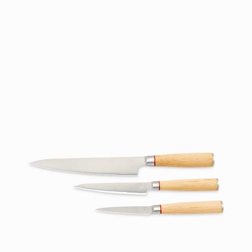 Setx3 cuchillos shun en madera