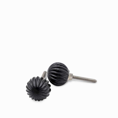 Pomo esfera rayas negro set x 2