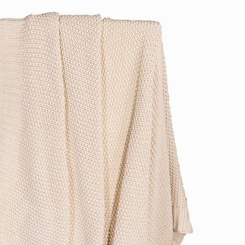 Manta tejida beige