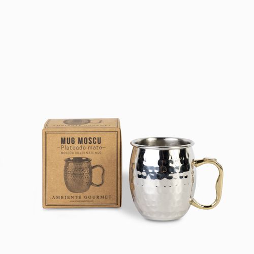Mug en acero Moscú plateado mate