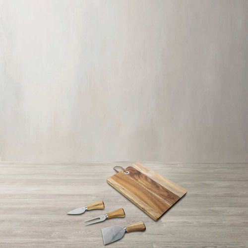 Set para quesos en acacia x4