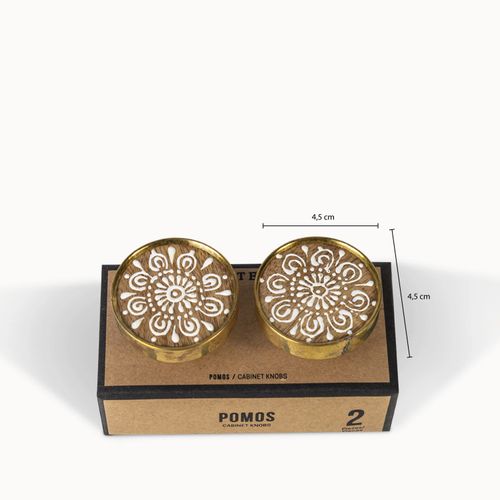 Pomo Madera Wask Borde Dorado set x 2