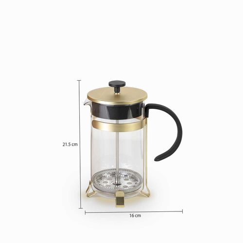 Cafetera prensadora 8 tazas dorada