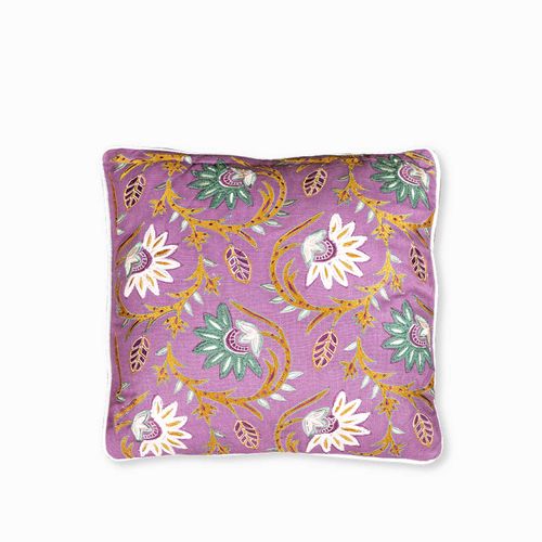 Cojín flor purpura 45x45cm