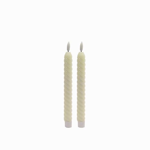 Velas led largas espiral 22cm setx2