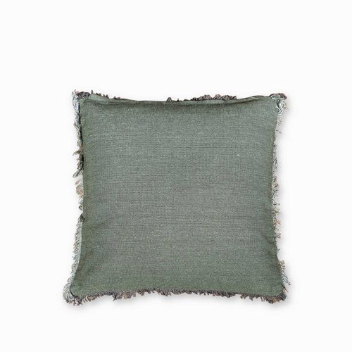 Cojín flecos verde 45x45cm