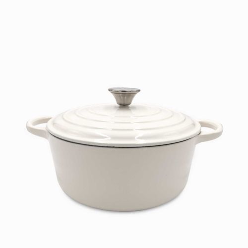 Olla blanca 24cm en hierro fundido