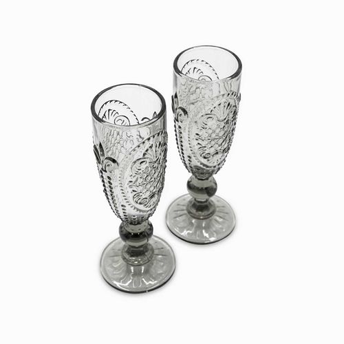Copa champaña Kenia gris 160ml setx2