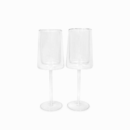 Copa doble pared cuadrado 300ml setx2