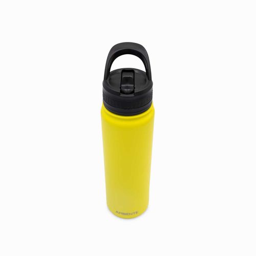 Termo doble pared amarillo con pitillo 750ml