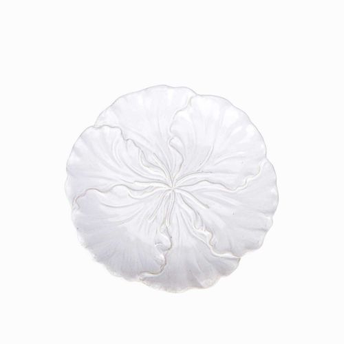 Plato mediano hoja col blanco 20cm set x4