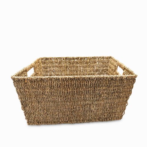 Canasta rectangular en fibra natural 48x35cm