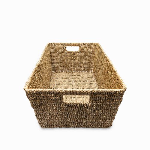 Canasta rectangular en fibra natural 48x35cm