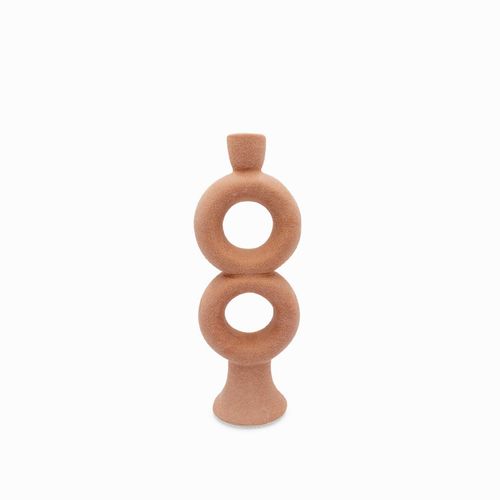 Candelabro doble aro café