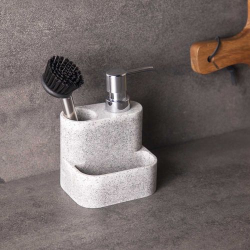 Dispensador jabón lavaplatos con cepillo