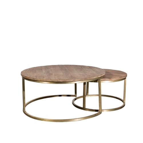 Set x 2 Mesas de Centro Base Brass