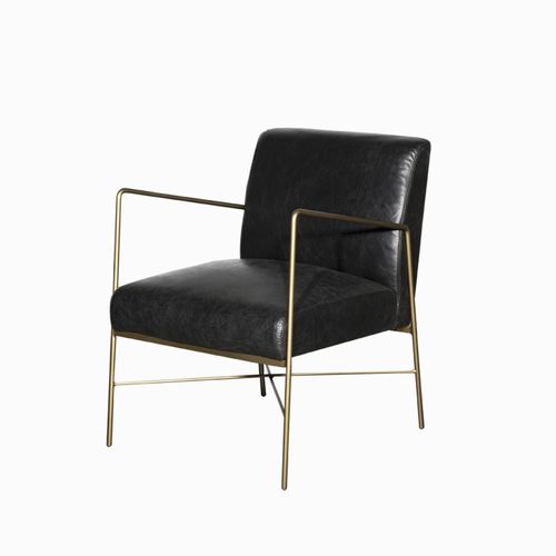 Silla Iron cuero negra