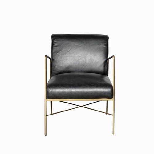 Silla Iron cuero negra