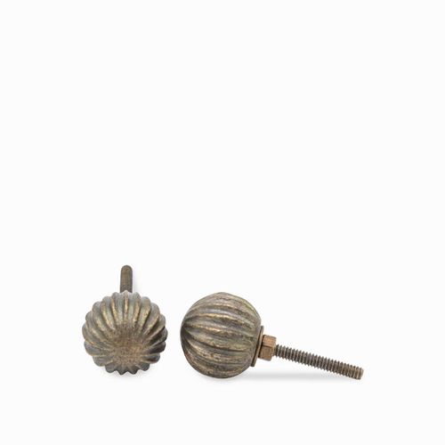 Pomo esfera rayas negro y dorado setx2
