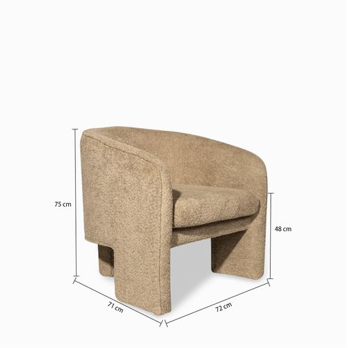 Poltrona Tripode taupe oscuro Boucle