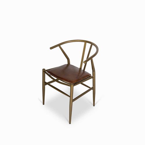 Silla luna cuero miel