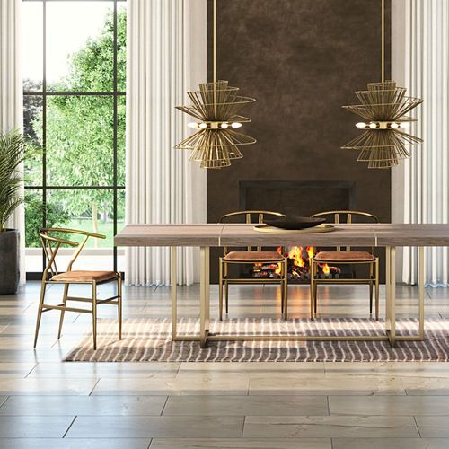 Silla luna cuero miel