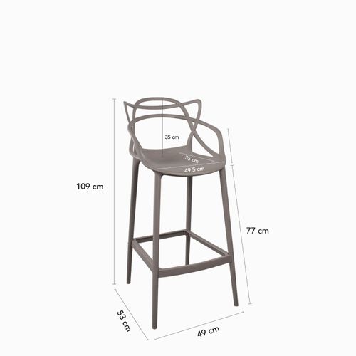 Silla de bar York gris