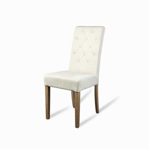 Silla de comedor con espaldar alto capitoneado