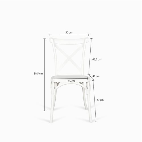 Silla X blanca en plástico apilable