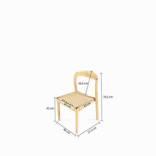 Silla comedor Arco tejida color madera