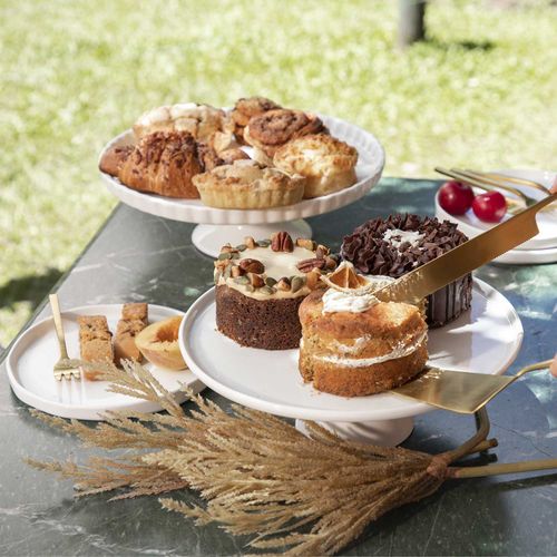 Cucharas postre dorado mate set x 4