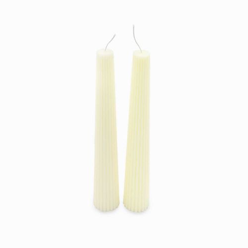 Velas Tower ivory 23cm set x2