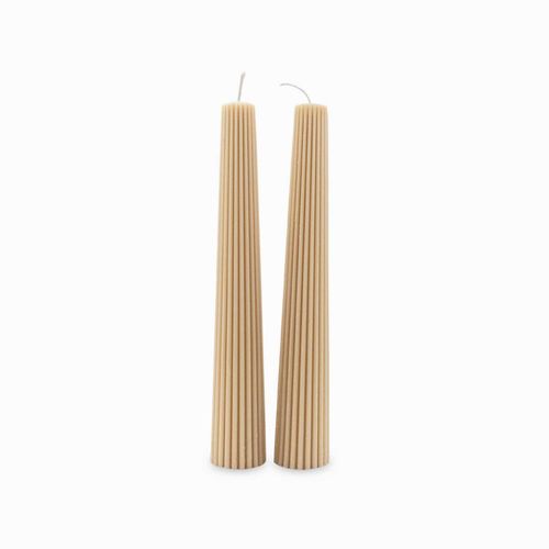 Velas Tower beige 23cm set x2