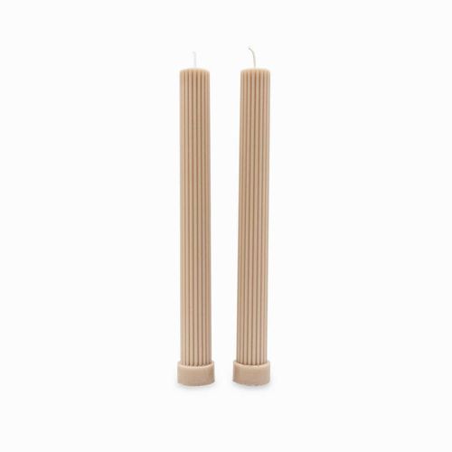 Velas Acanalada beige 27cm set x2