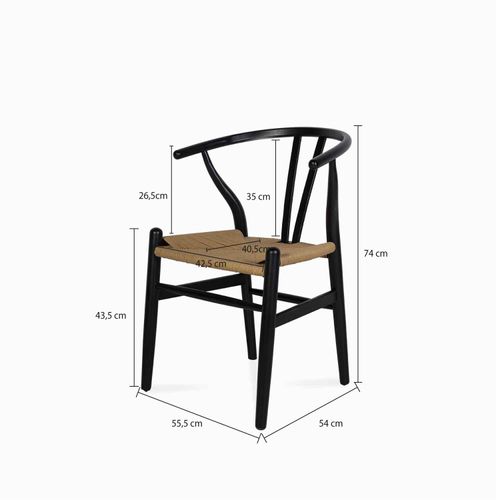 Silla negra en v