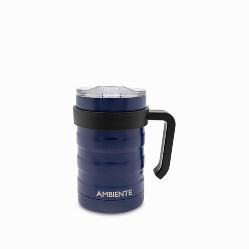 Mug doble pared acero azul oscuro 550ml