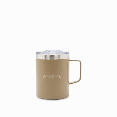 Mug doble pared en acero taupe 420ml