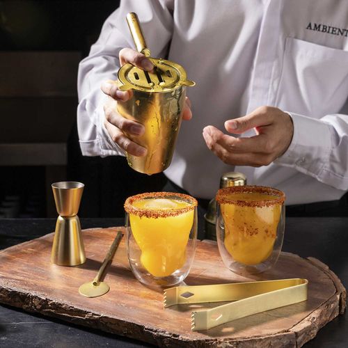 Set cocteles dorado x5