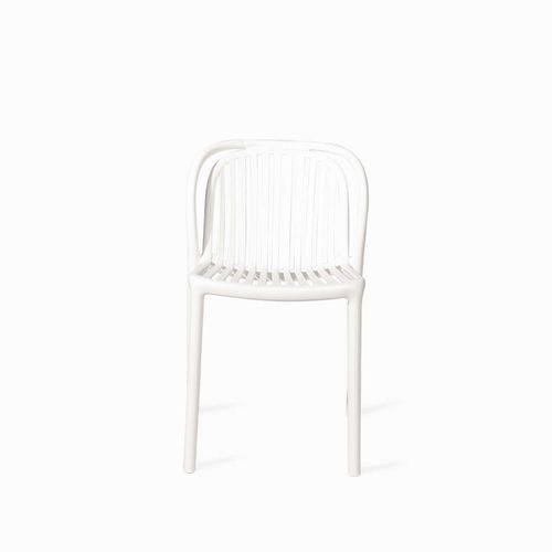Silla comedor arco y rayas blanca
