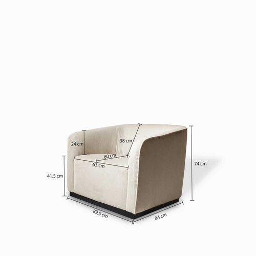 Poltrona Cubo beige rayas