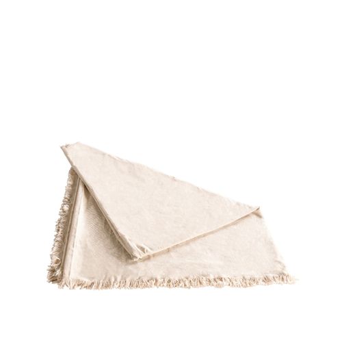 Mantel para mesa flecos beige 140x240cm