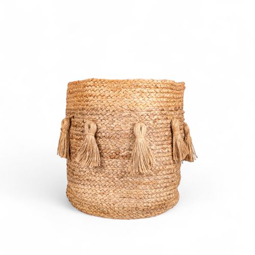 Canasto yute borlas 40cm
