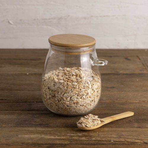 Recipiente con cuchara en bambu mediano