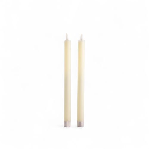 Velas led largas marfil 26cm set x2