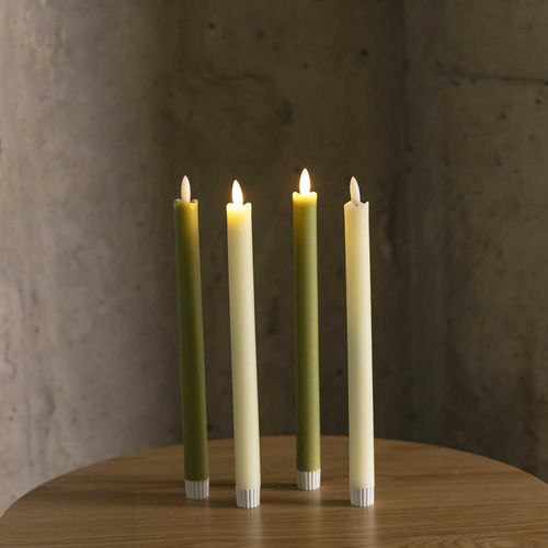 Velas led largas marfil 26cm set x2