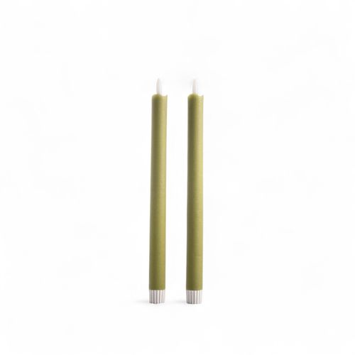 Velas led largas verde 26cm set x2